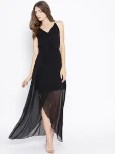 Karmic Vision Women Black Solid Maxi Dress