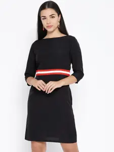 Karmic Vision Women Black Solid A-Line Dress