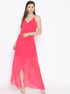 Karmic Vision Women Pink Solid Maxi Dress