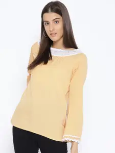 Karmic Vision Women Yellow Solid Top
