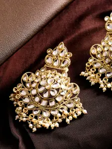 Priyaasi Gold-Plated Kundan-Studded Handcrafted Classic Drop Earrings