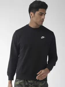 Nike Men Black Standard Fit NSW CLUB CRW FT Sweatshirt