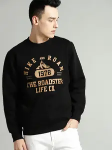 The Roadster Lifestyle Co Men Black Printed Sweatshirt