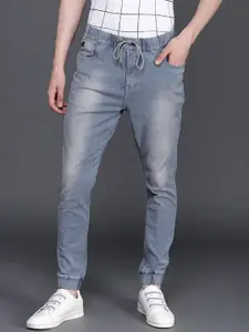 WROGN Men Blue Jogger Mid-Rise Clean Look Stretchable Jeans