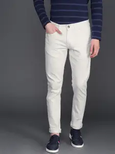 WROGN Men White Slim Fit Mid-Rise Clean Look Stretchable Jeans