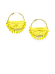 AccessHer 22 KT Gold-Plated & Yellow Circular Hoop Earrings