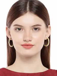 AccessHer White Circular Hoop Earrings