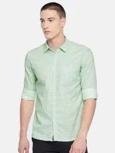 Parx Men Green Slim Fit Printed Casual Shirt