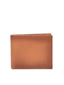 Woodland Men Brown Solid Leather Two Fold Wallet