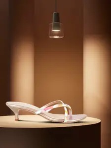 Mochi Women Gold-Toned Solid Sandals