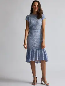 DOROTHY PERKINS Women Blue Lace Sheath Dress