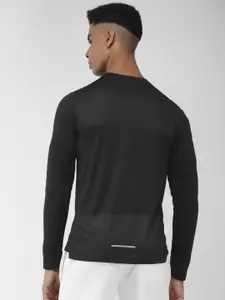 Nike Men Black Standard Fit Solid Dri-FIT Miler Running T-Shirt