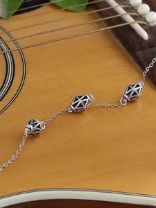 Voylla Women Oxidised Silver-Plated Anklet