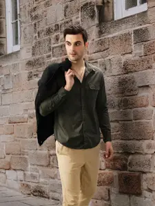 Roadster Men Olive Green Sustainable Casual Shirt