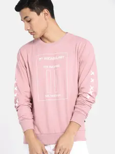 Kook N Keech Men Pink Printed Sweatshirt