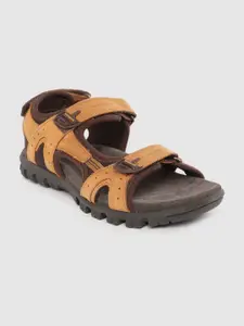 Woodland Men Tan Brown Nubuck Leather Comfort Sandals