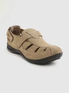 Woodland Woodland Men Khaki Solid Leather Fisherman Sandals
