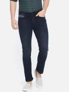 U.S. Polo Assn. Denim Co. Men Navy Blue Brandon Tapered Slim Fit Mid-Rise Clean Look Jeans