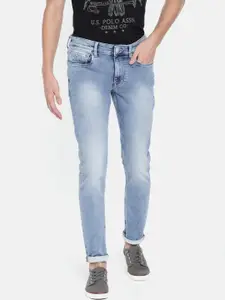 U.S. Polo Assn. Denim Co. Men Blue Brandon Slim Fit Mid-Rise Clean Look Stretchable Jeans