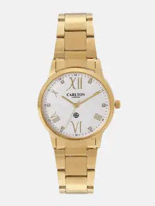 Carlton London Women Off-White Analogue Watch CL003GSIG