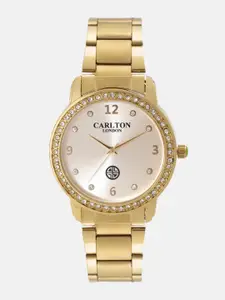 Carlton London Women Gold-Toned Analogue Watch CL031GIVG