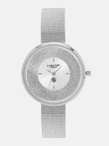 Carlton London Women Silver-Toned Analogue Watch CL021SSIS