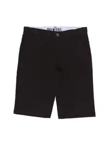 Palm Tree Boys Black Solid Regular Fit Regular Shorts