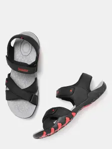 The Roadster Lifestyle Co Men Black Solid Sports Sandals