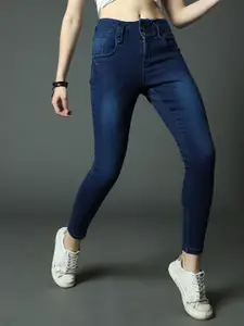 High Star Women Blue Slim Fit High-Rise Clean Look Stretchable Jeans
