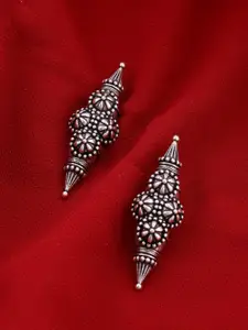Voylla Silver-Toned Silver-Plated Contemporary Studs