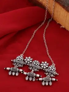 voylla Silver-Plated Oxidised Nayantara Tribal Inspired Necklace