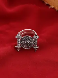 Voylla Oxidised Silver-Plated Oxidised Statement Ring