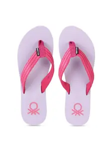 United Colors of Benetton Women Pink Solid Thong Flip-Flops