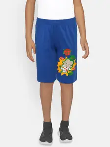 dongli Boys Blue Printed Regular Fit Shorts