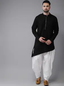 Anouk Men Black & White Solid Kurta with Salwar