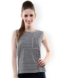 Miss Chase Black & White Striped T-shirt