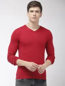 Celio Men Red Solid Pullover