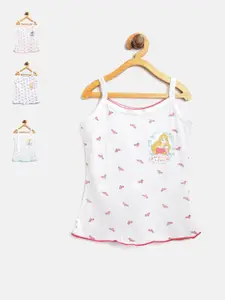 Bodycare Kids Girls Pack of 4 White Printed Camisoles 925ABCD-80