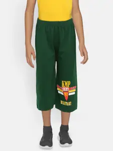 dongli Boys Green Printed Regular Fit Shorts