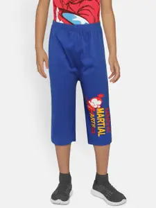 dongli Boys Blue Printed Regular Fit Shorts