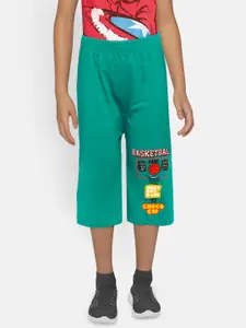 dongli Boys Green Printed Regular Fit Regular Shorts