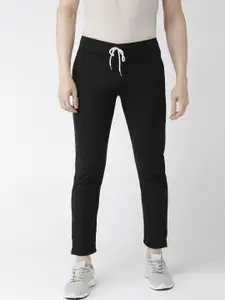 Hubberholme Black Slim Fit Solid Track Pants