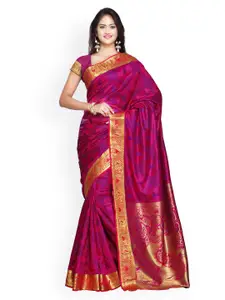 Varkala Silk Sarees Magenta Art Silk & Jacquard Traditional Saree