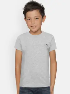 dongli Boys Grey Solid T-shirt
