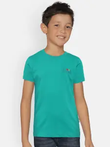 dongli Boys Blue Solid T-shirt