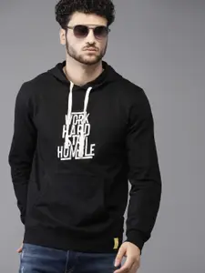 Campus Sutra Men Black Printed Sweatshirt