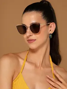 Voyage Women Brown Cateye Sunglasses 5852MG2858