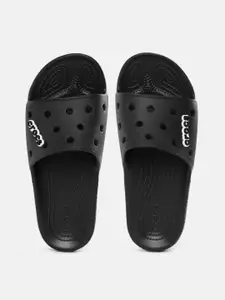 Crocs Women Black Solid Croslite Sliders