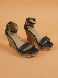 Get Glamr Women Navy Blue Solid Heels