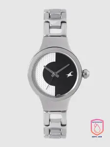 Fastrack Women Black & Silver-Toned Analogue Watch NL6134SM01_OR
